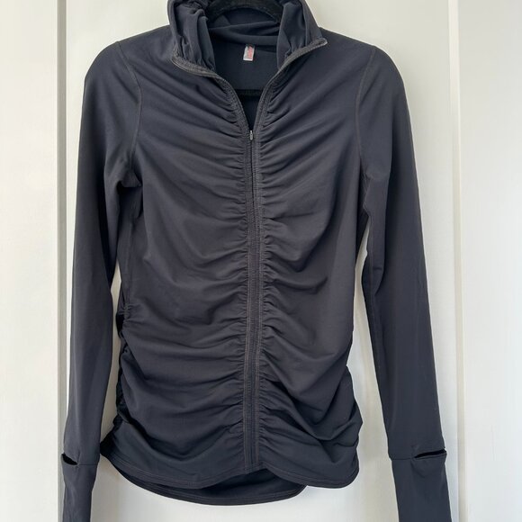 Free People Movement Wonderland Quarter-Zip Knit Top Size: Small Color: Black - Picture 2 of 4